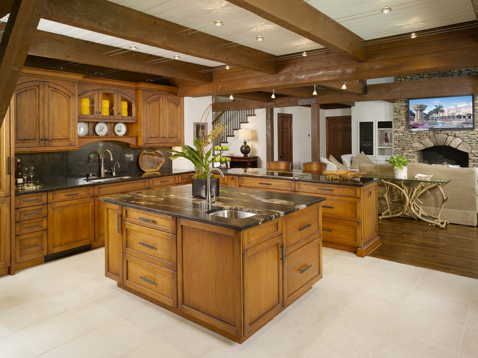 Rustic Traditional Lodge Kitchen Remodel by Stack Stone & Marble project photo
